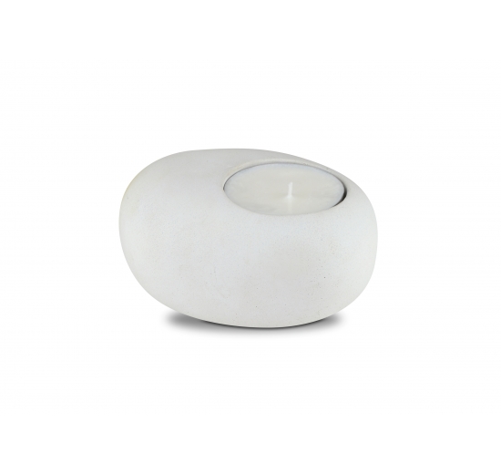 Świecznik betonowy Biały + 4 x Tealight sojowy duży