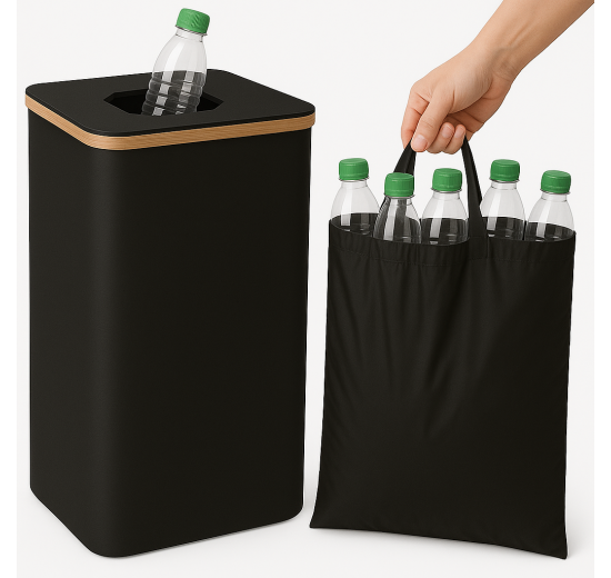 Kosz na butelki, puszki zwrotne z wyjmowanym workiem, do segregacji - 100L
